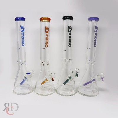 WATER PIPE INDIGO 9MM BEAKER WITH DOUBLE FIRE POLISH WP5001 1CT